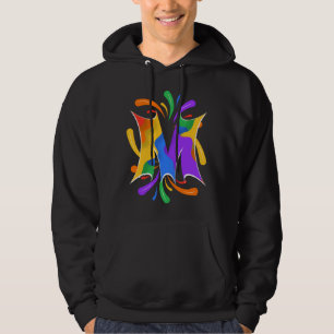 Rainbow Letter M Monogram Abstract Hoodie