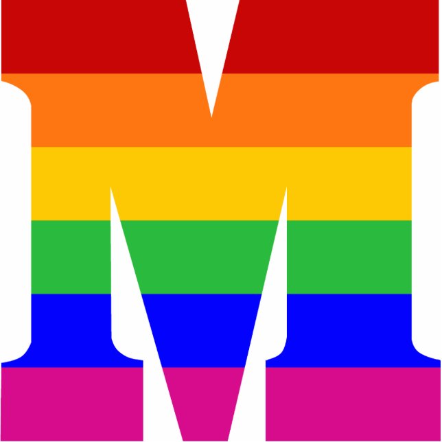 Rainbow Letter M Statuette (Front)