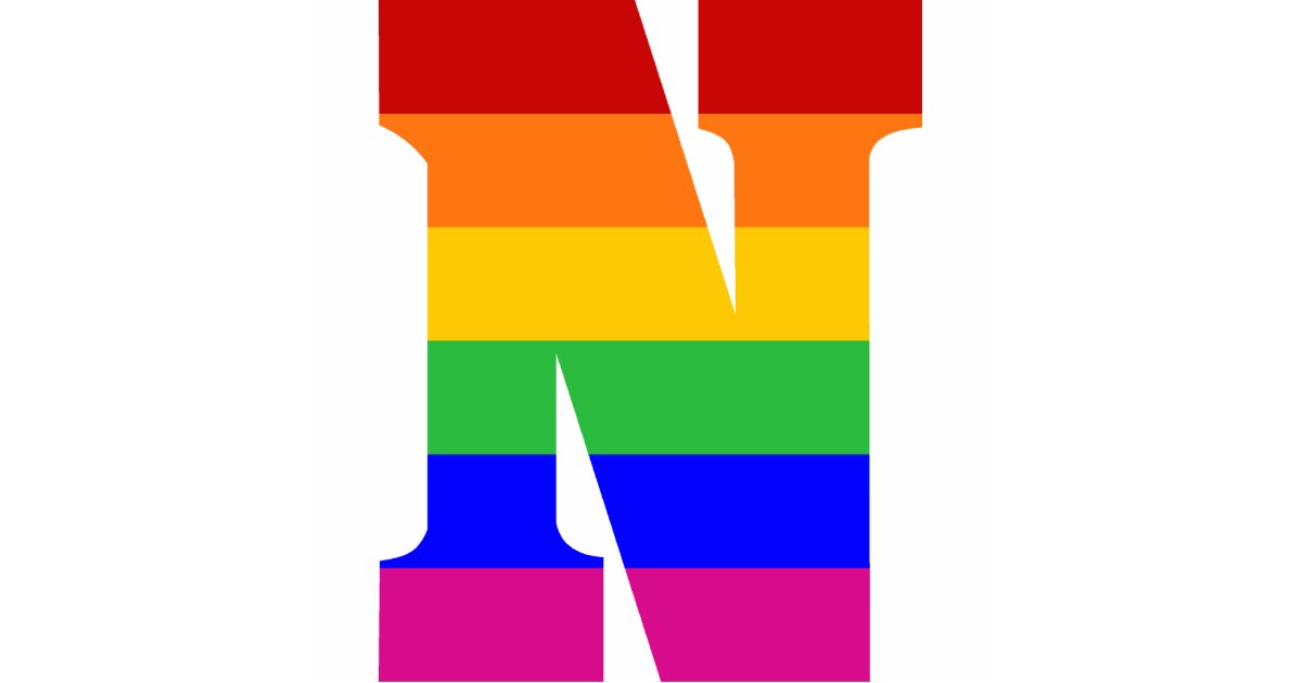 Rainbow Letter N Statuette