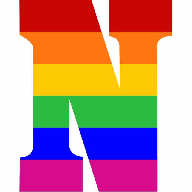 Rainbow Letter N Statuette (Front)