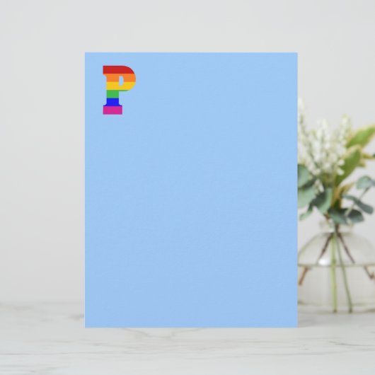 Rainbow Letter P (Standing Front)