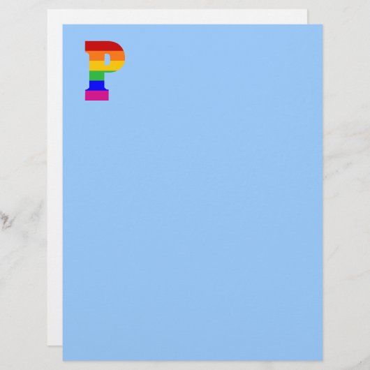 Rainbow Letter P (Front/Back)