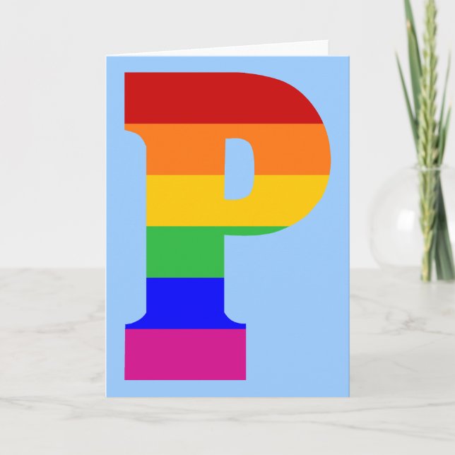 Rainbow Letter P Note Card (Front)