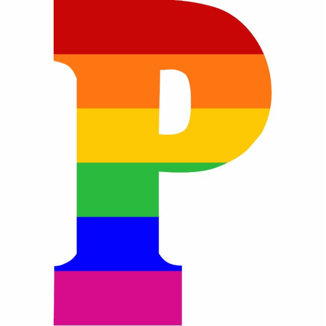 Rainbow Letter P Statuette (Front)