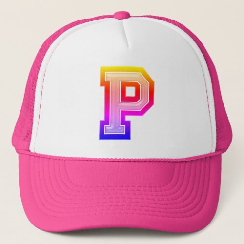 Rainbow Letter P Trucker Hat