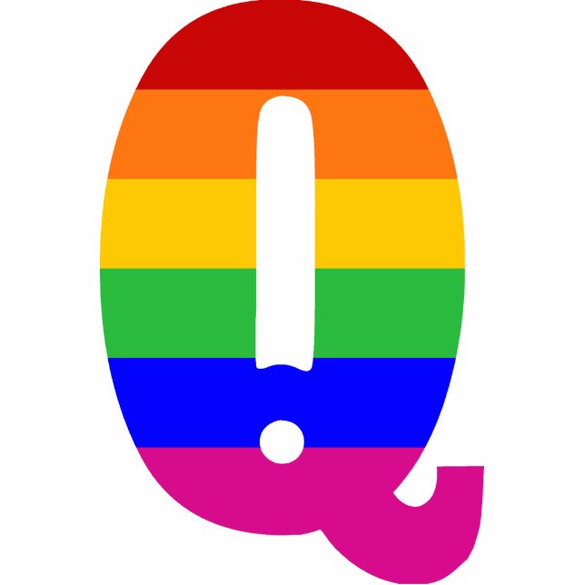 Rainbow Letter Q Cutout (Front)
