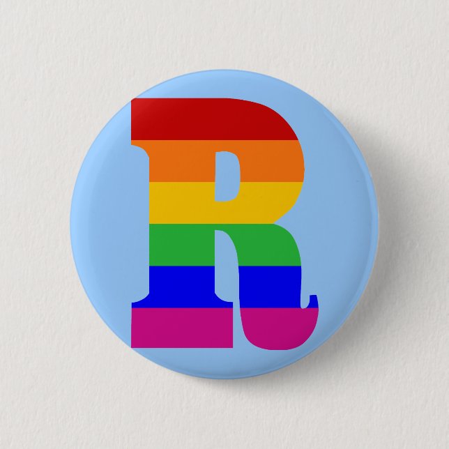 Rainbow Letter R Button (Front)