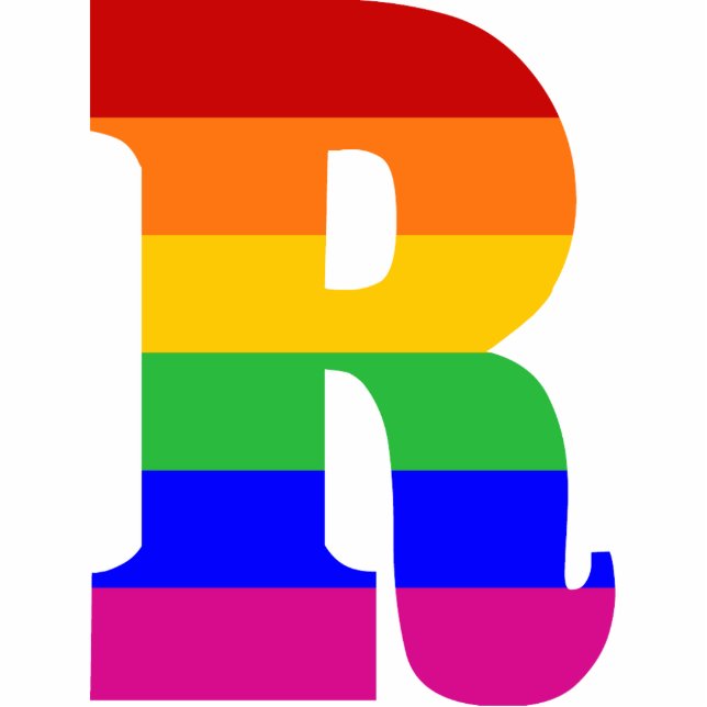 Rainbow Letter R Cutout (Front)