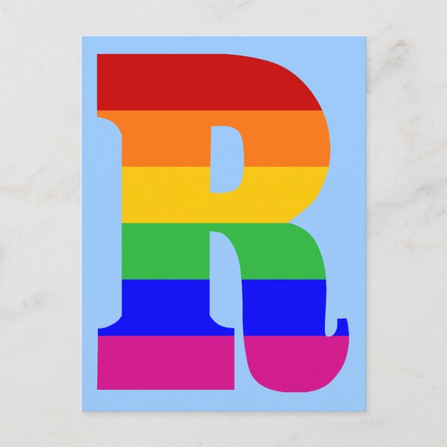 Rainbow Letter R Postcard (Front)