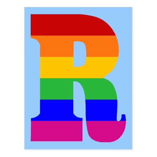 Rainbow Letter R Postcard | Zazzle