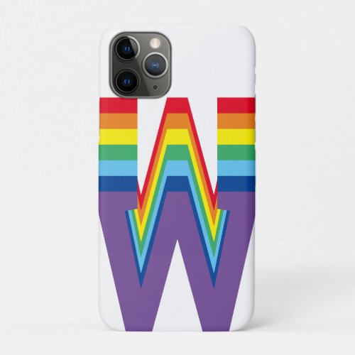 Rainbow Letter Retro Groovy Colorful LGTBQ Pride iPhone 11 Pro Case