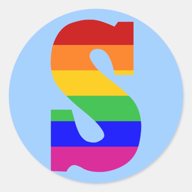 Rainbow Letter S Classic Round Sticker (Front)