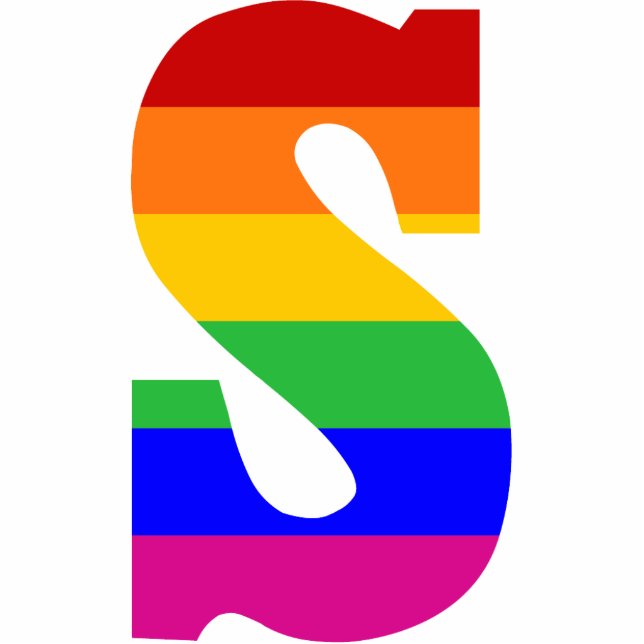 Rainbow Letter S Cutout (Front)
