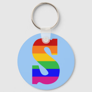 Rainbow Letter S Keychain