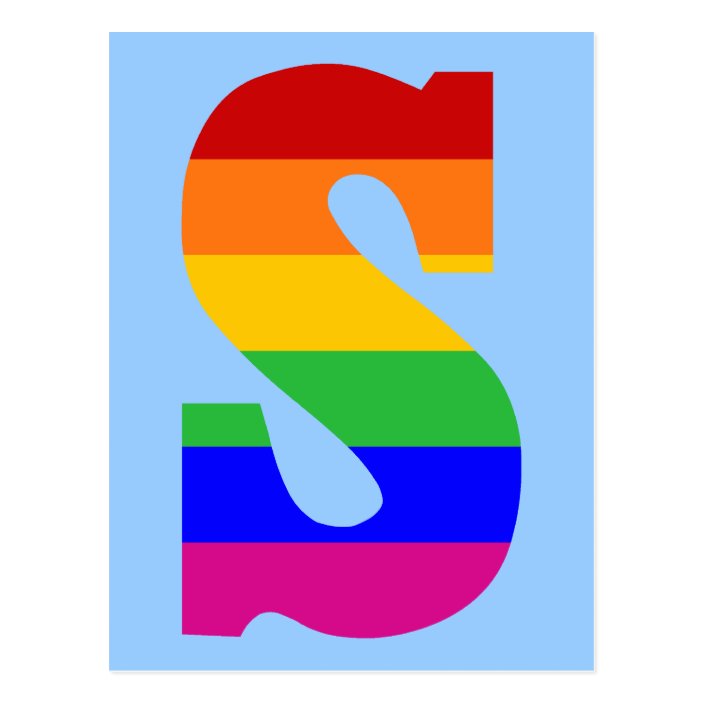 Rainbow Letter S Postcard | Zazzle.com