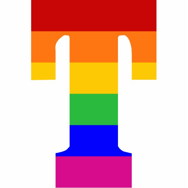 Rainbow Letter T Statuette (Front)