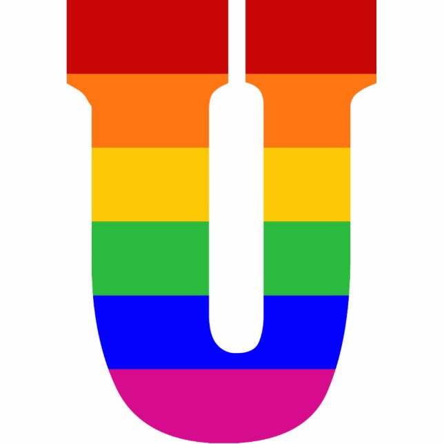 Rainbow Letter U Statuette (Front)