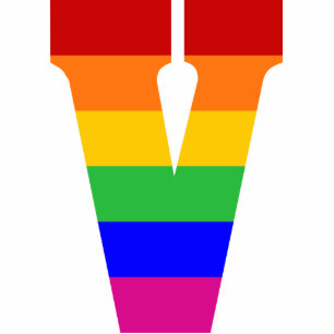 Rainbow Letter V Cutout