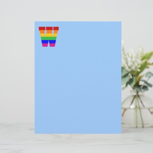 Rainbow Letter W (Standing Front)