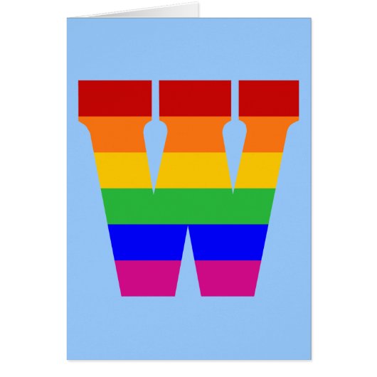 Rainbow Letter W Cards (Front)