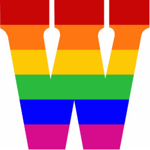 Rainbow Letter W Statuette