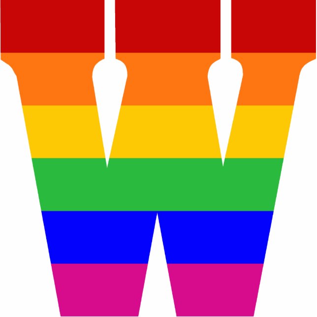 Rainbow Letter W Statuette (Front)