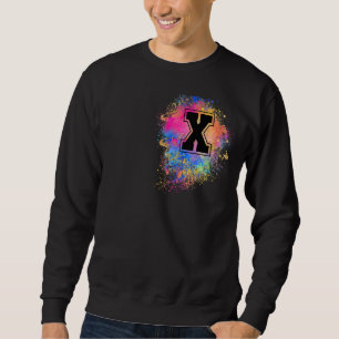 Rainbow Letter X Initial Monogrammed Colorful Pink Sweatshirt