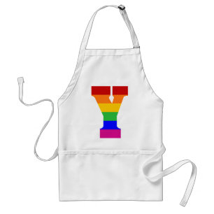 Rainbow Letter Y Adult Apron