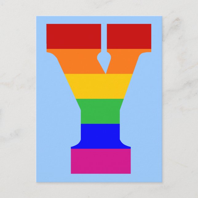 Rainbow Letter Y Postcard (Front)