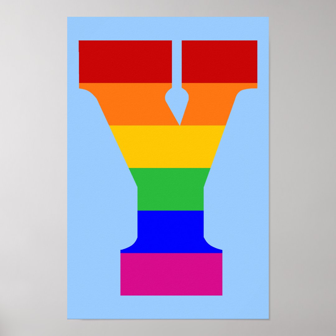 Rainbow Letter Y Poster | Zazzle