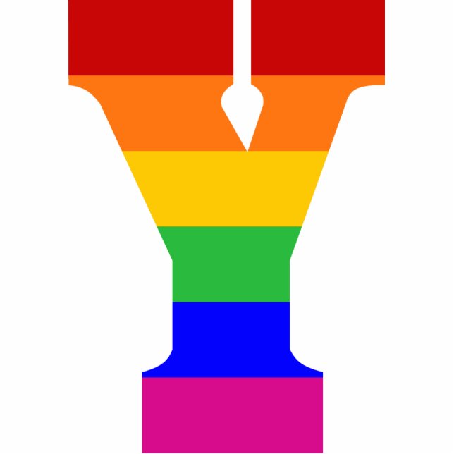 Rainbow Letter Y Statuette (Front)