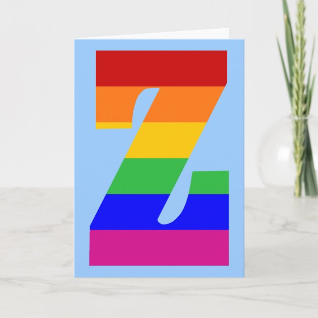 Rainbow Letter Z Note Card (Front)
