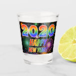 [ Thumbnail: Rainbow Letters "2020 Happy New Year!" + Fireworks Shot Glass ]