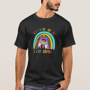 Rainbow Leveled Up To 5Th Grade Back To School Gam T-Shirt