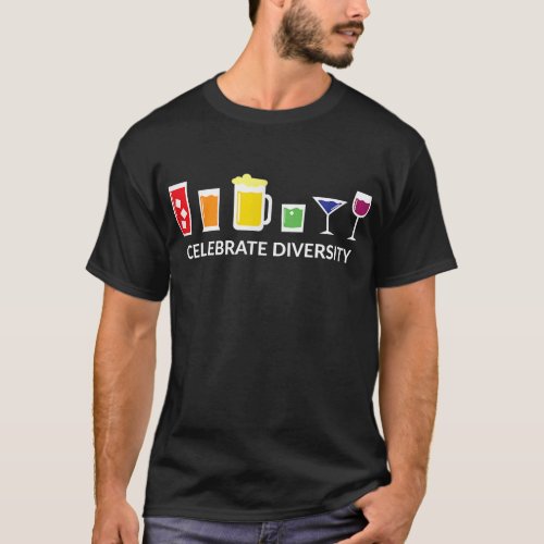 Rainbow LGBT drinking Celebrate diversity beer shi T_Shirt