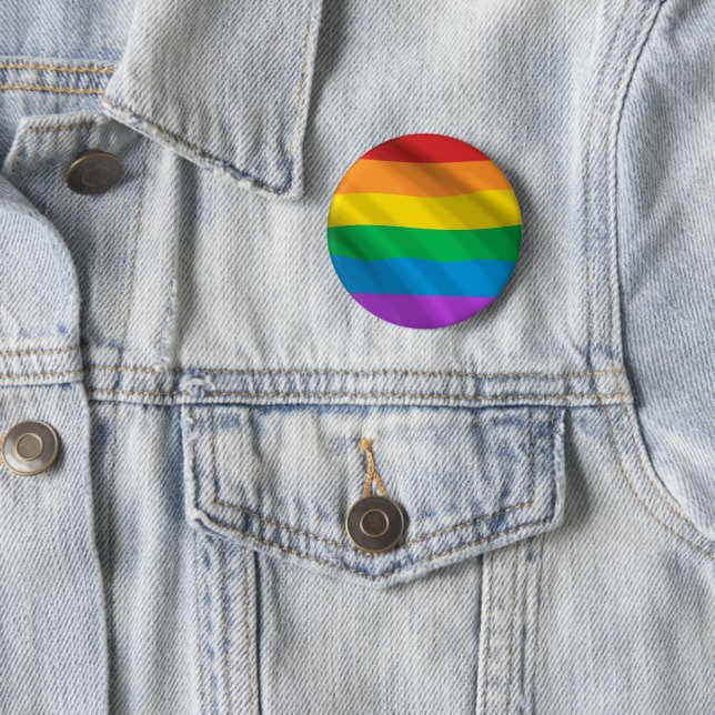 Rainbow LGBT Flag Button | Pride Flag Pinback  (In Situ)