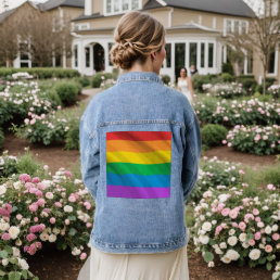 Rainbow LGBT flag Denim Jacket