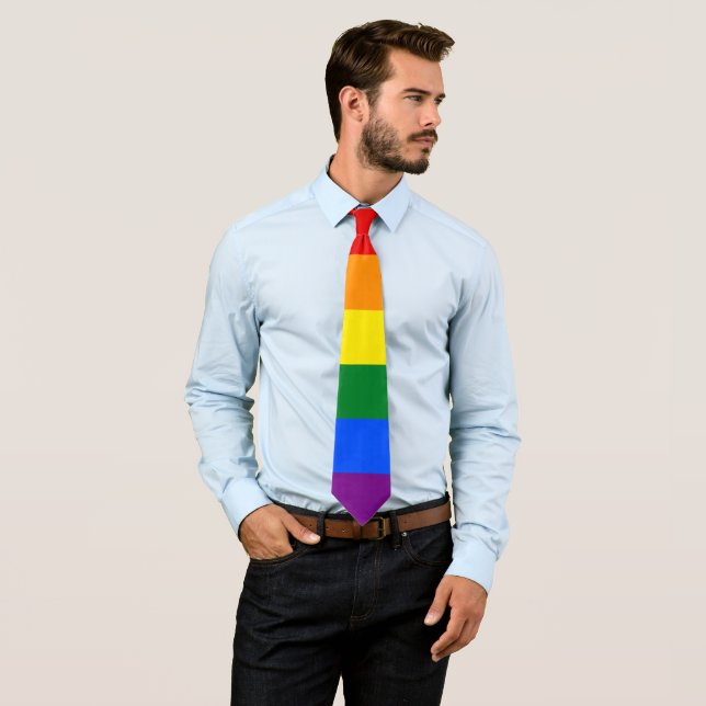 Rainbow (LGBT) Flag Neck Tie (In Situ)