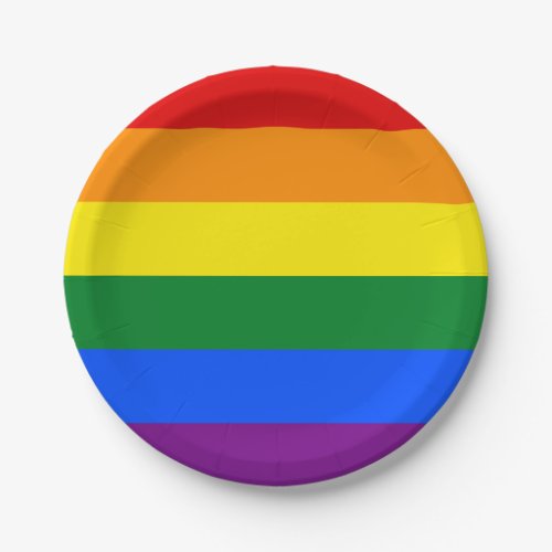 Rainbow LGBT Flag Paper Plates