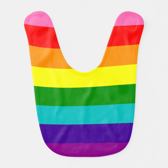 Rainbow LGBT gay flag Baby Bib (Front)