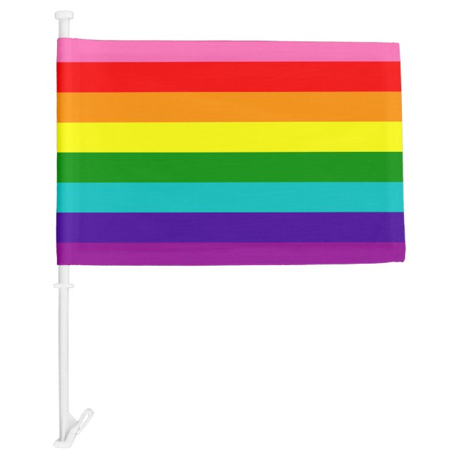 Rainbow LGBT gay flag Car Flag (Front)