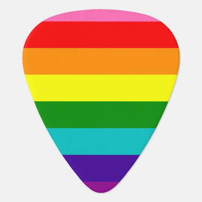 Rainbow LGBT gay flag Groverallman Guitar Pick (Front)
