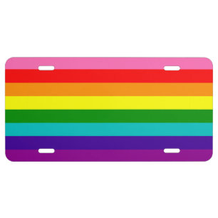 Rainbow LGBT gay flag License Plate
