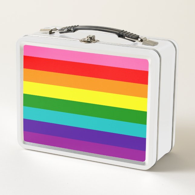 Rainbow LGBT gay flag Metal Lunchbox (Front)