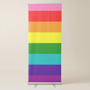 Rainbow LGBT gay flag Vertical Retractable Banner