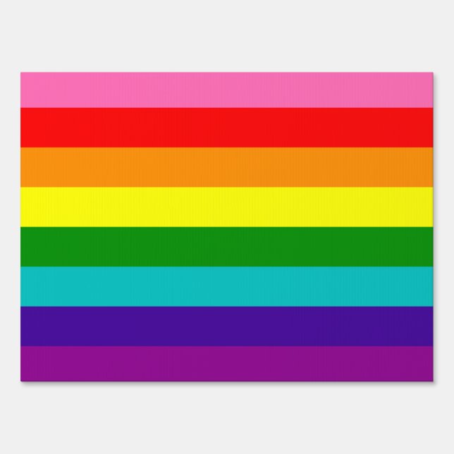 Rainbow LGBT gay flag Yard Sign (Front)