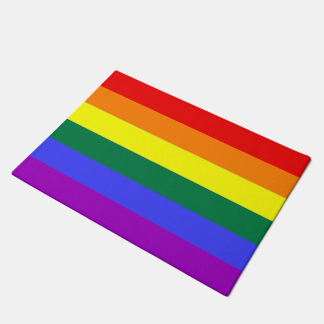 Rainbow LGBT Gay Pride Doormat (Angled)