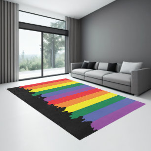 Rainbow LGBT Gay Pride Paint Rug
