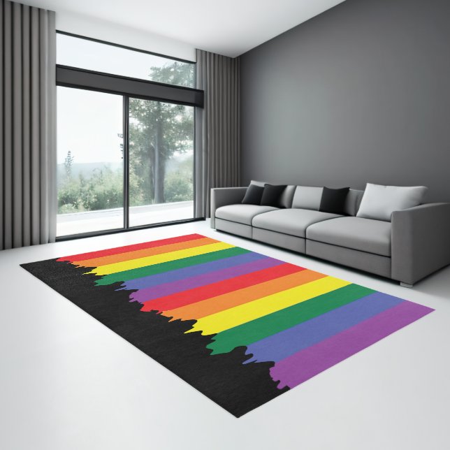Rainbow LGBT Gay Pride Paint Rug (Insitu (Indoor 3))