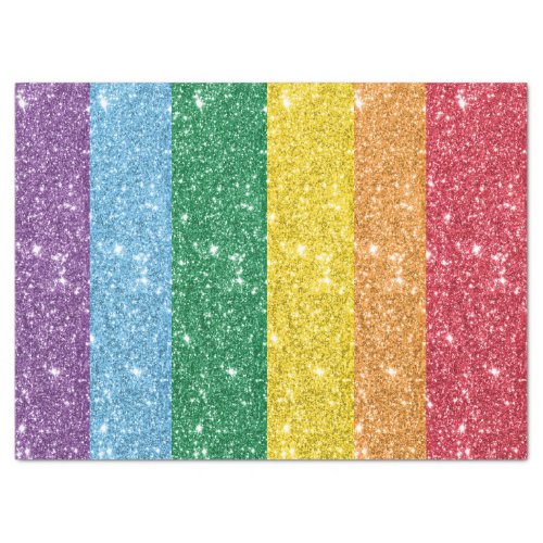 Rainbow LGBT Glitter Decoupage Tissue Paper